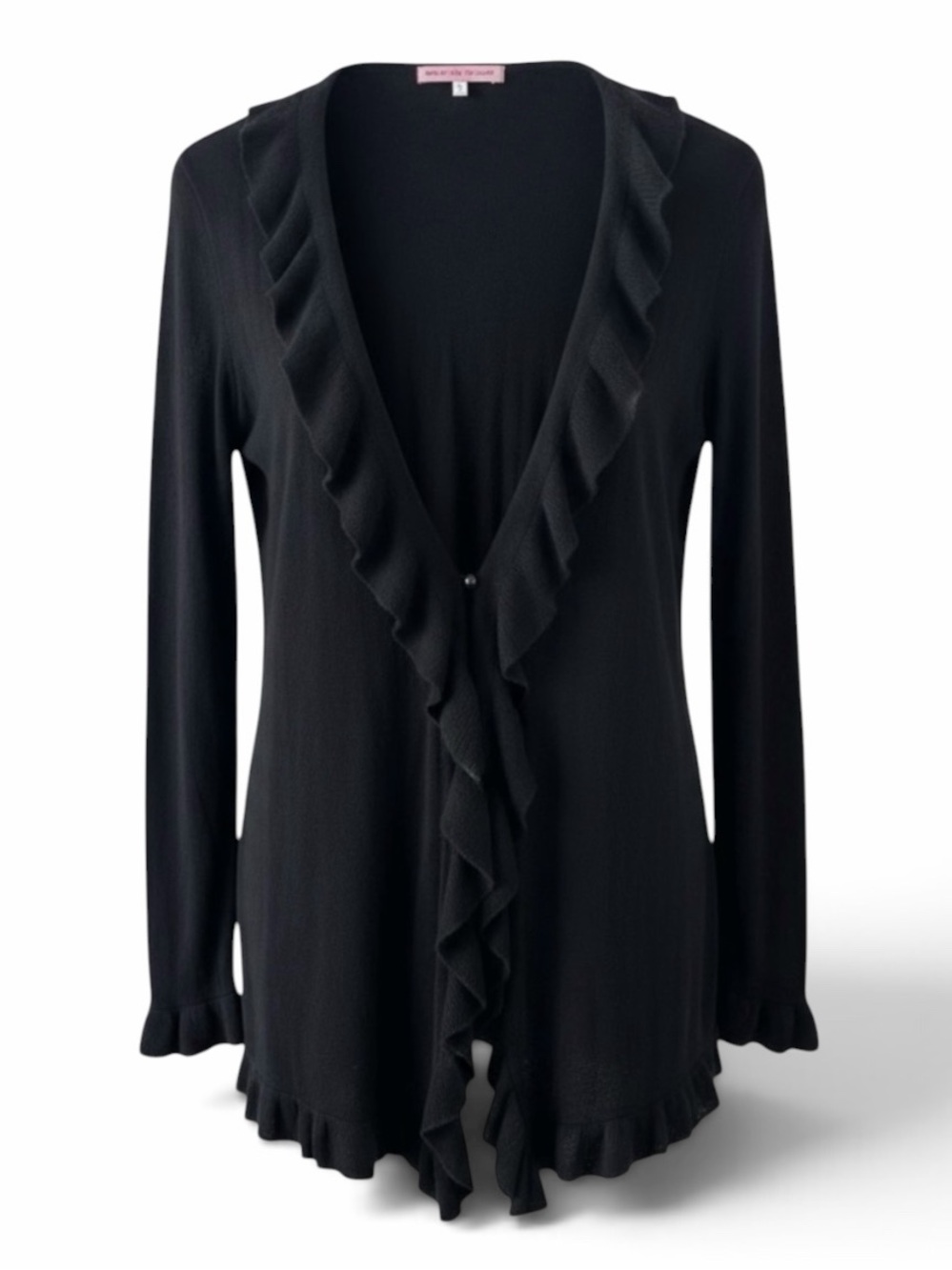 Rebecca Taylor Black Long Sleeve Knit Cardigan Sweater Size Small